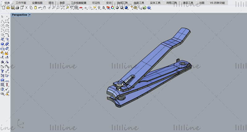 Nail clippers industrial design 3d model
