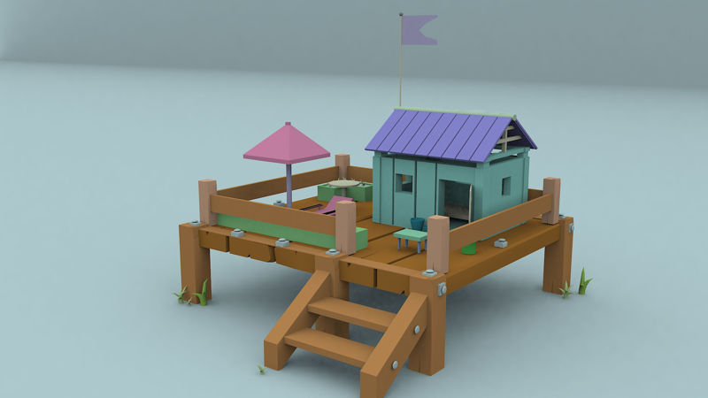 Cute home land 3D model