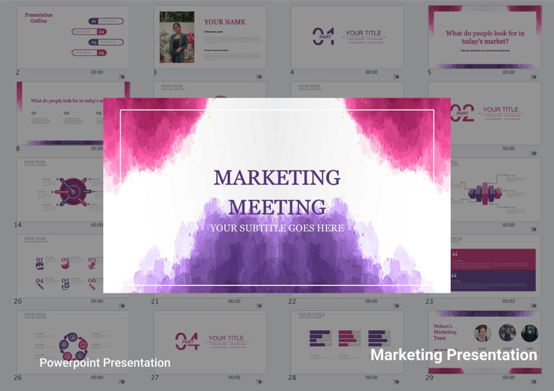 Marketing Meeting Power Point Presentation Template