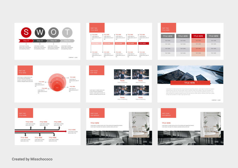 Red Business Plan PowerPoint Template