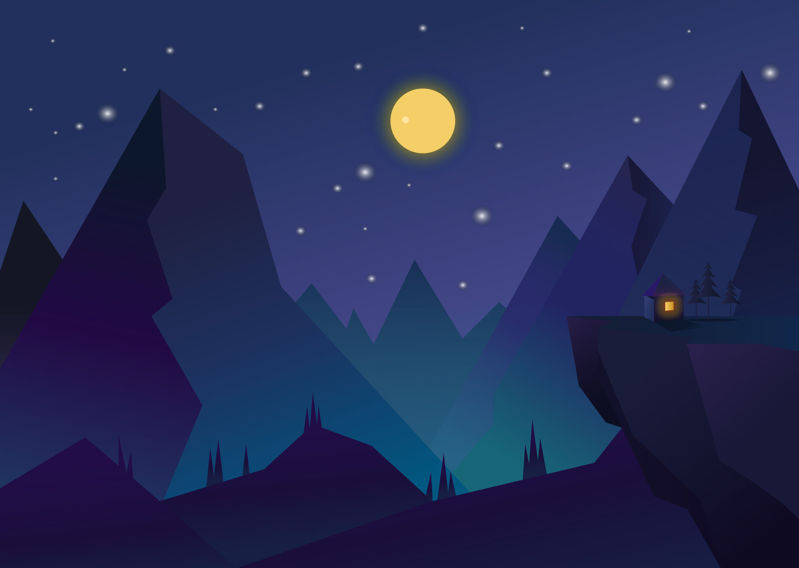 Moonlight night illustration background