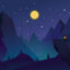 Moonlight night illustration background