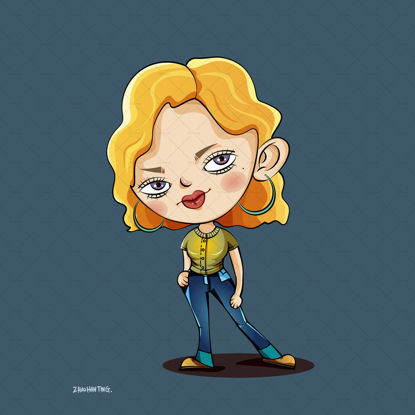 Cute cartoon girl illustration jpg