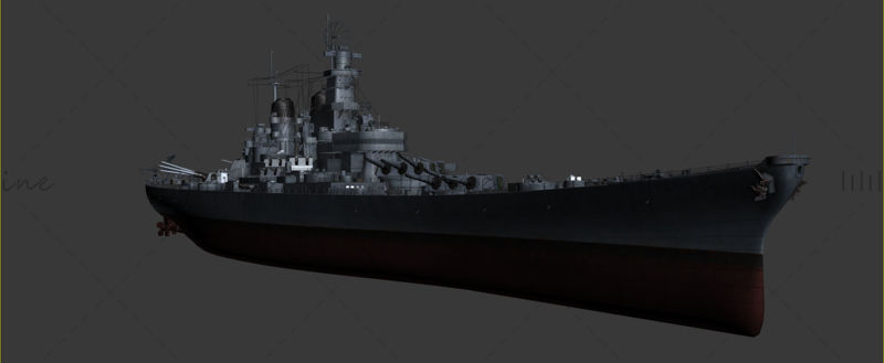 Aihua battleship warship battleship frigate carrier 3d model