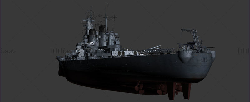 Aihua battleship warship battleship frigate carrier 3d model