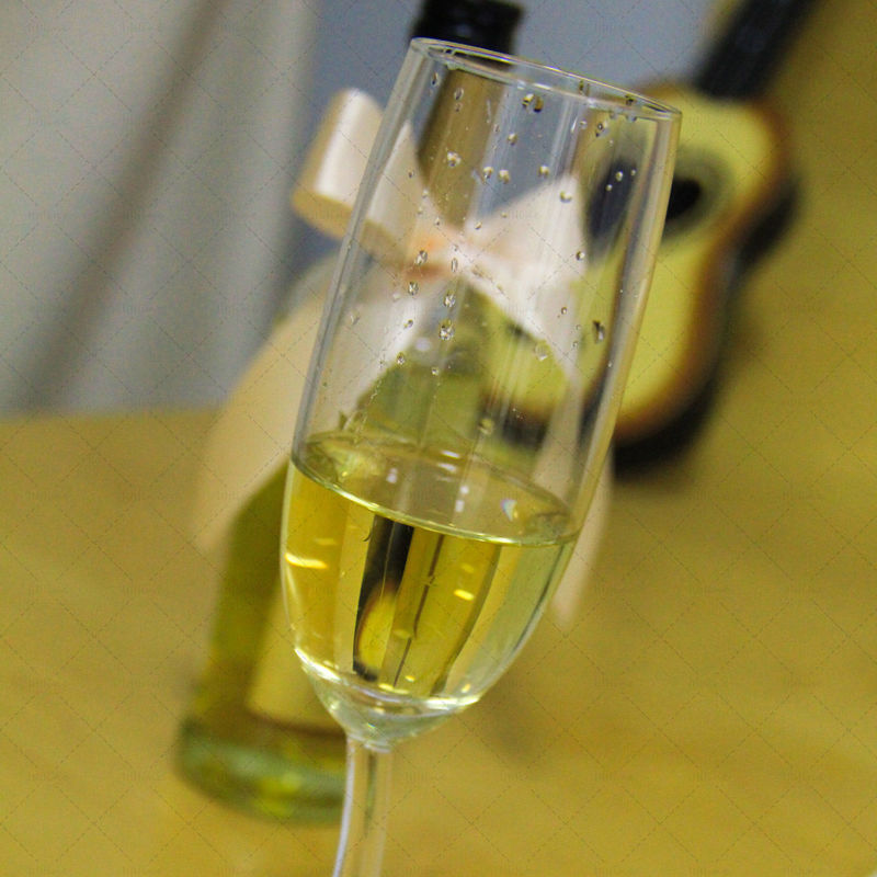 Champagne glass golden champagne