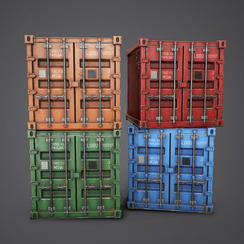 PBR Environmental Containers 3d model Pack