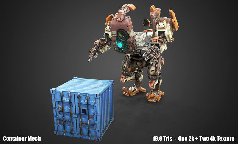 PBR Container Mech Robot 3d model