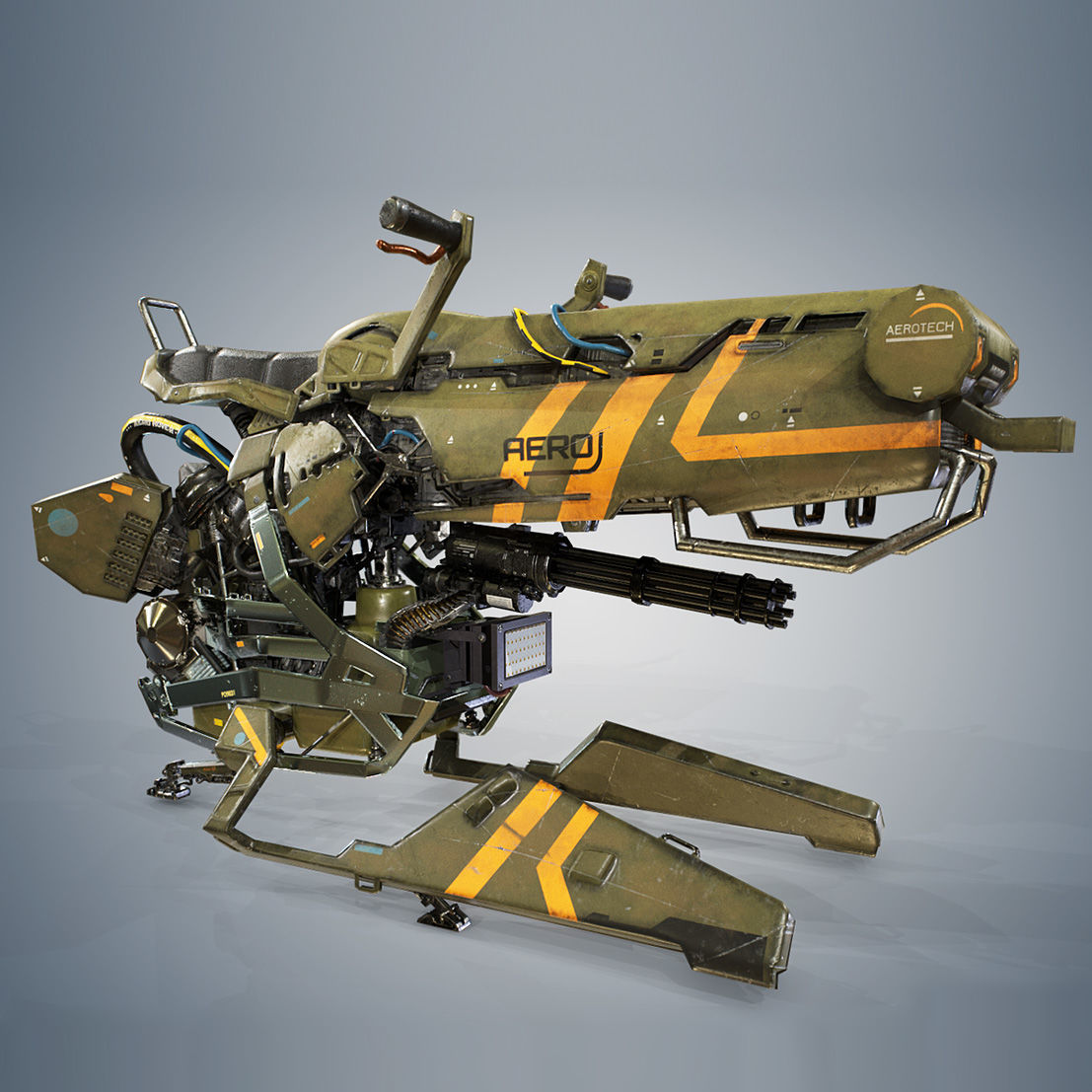 AAA PBR Hover Bike 3d model Version 2