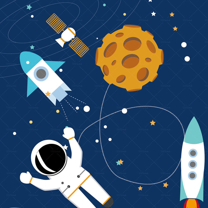 Cartoon astronaut space vector