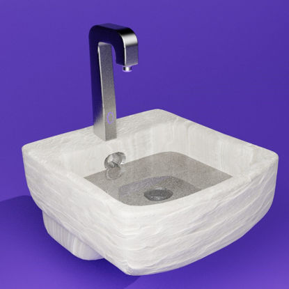 White hand basin sink 3D models