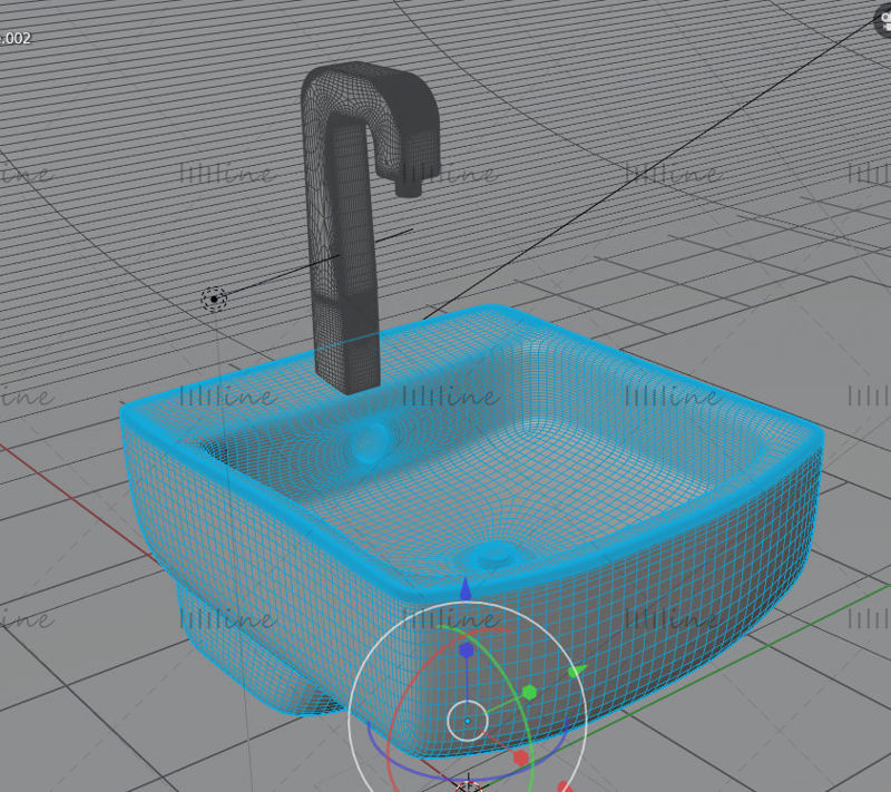 White hand basin sink 3D models