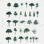 30 kinds of tropical rain forest trees, woods PS brushes