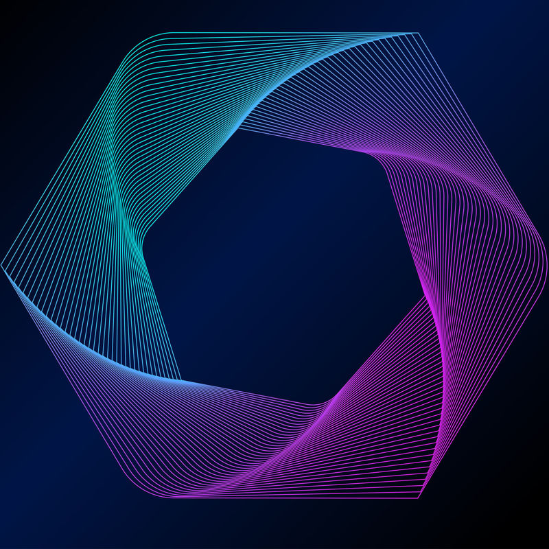 Stereo gradient color lines vector