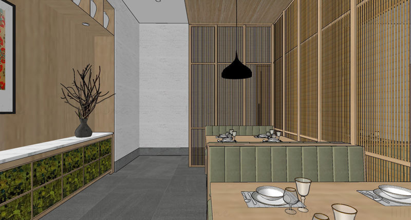 مطعم رسم نموذج ثلاثي الأبعاد