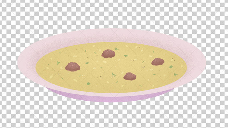Soup in a plate transparent