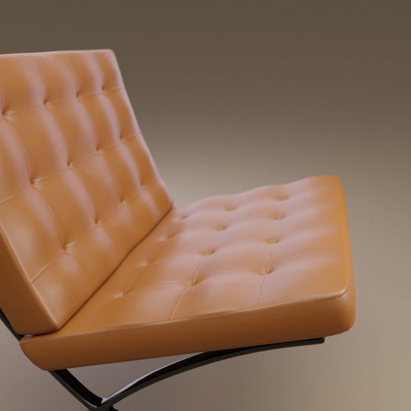 Modern Barcelona-chair inspired 3D model