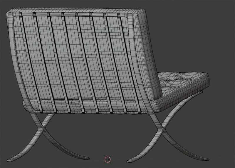 Modern Barcelona-chair inspired 3D model