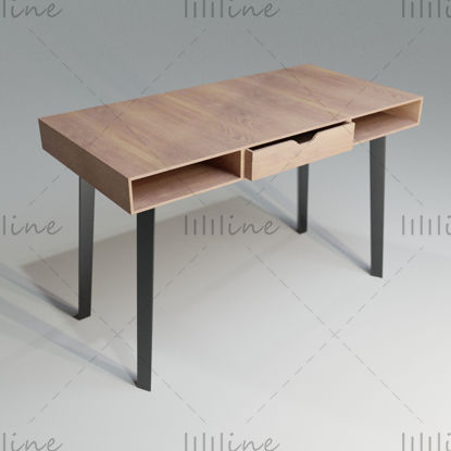 Modern wooden desk 3D model