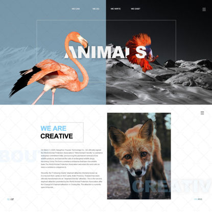 Animal  web site page template