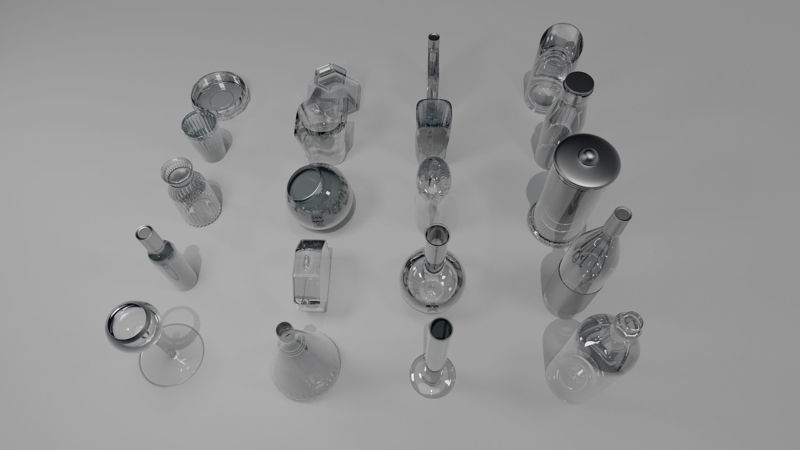 20 Glassware cup bottle jar pot 3D model