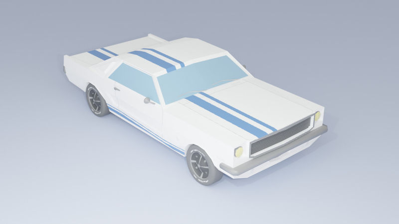 Low Poly Muscle Car 3D model