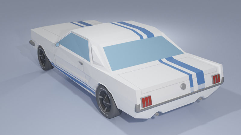 Low Poly Muscle Car 3D model