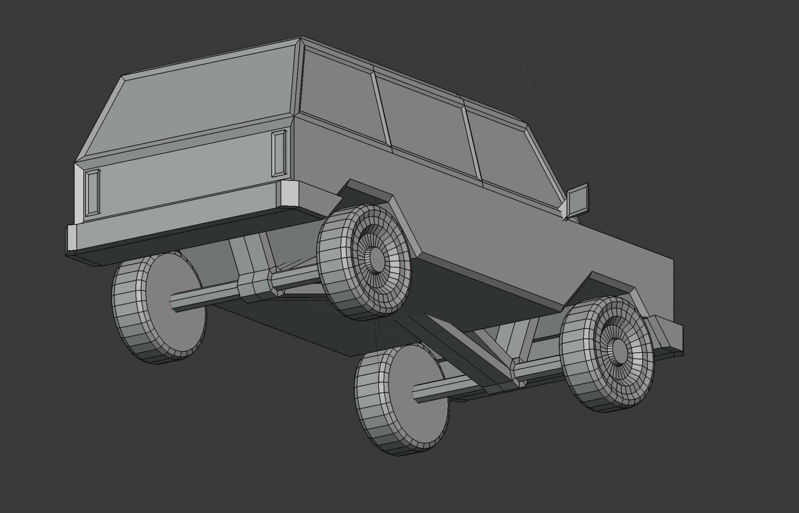 Low Poly Offroad truck SUV 3D model