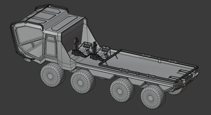 8 wheeler cargo truck 3D model