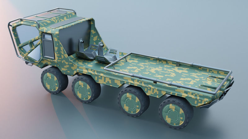 8 wheeler cargo truck 3D model