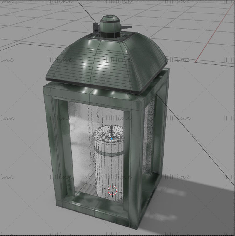 Retro candle lantern 3D model