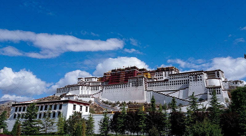 The Potala palace in the bright sun
