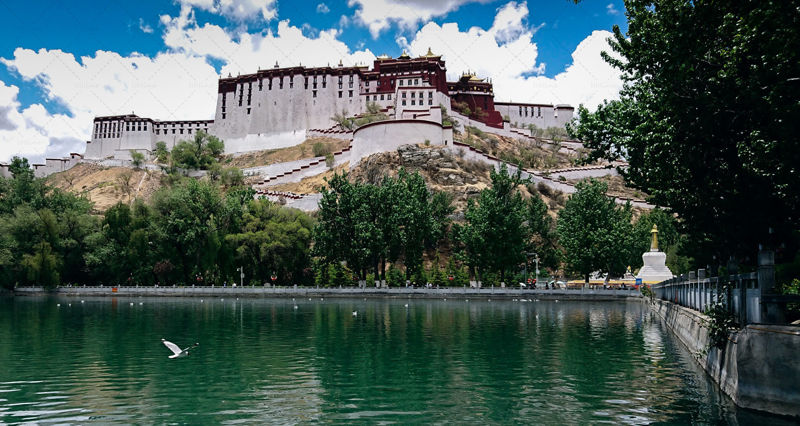 The Potala palace in the bright sun