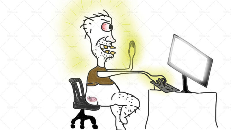 Keyboard man illustration