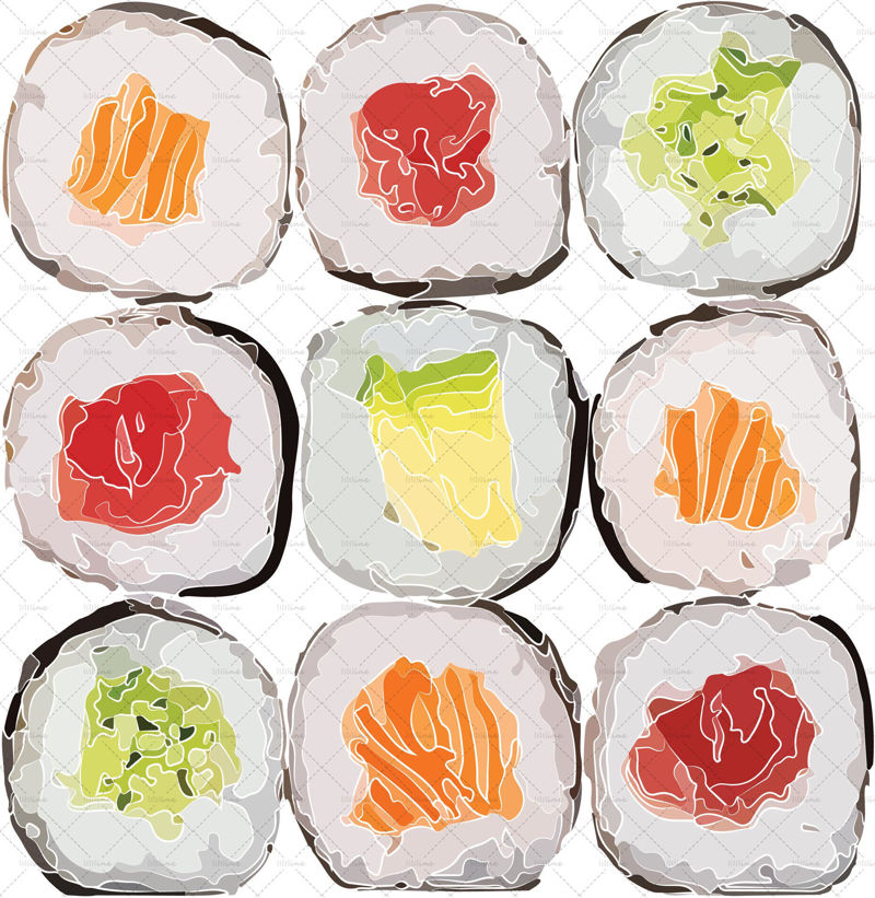 sushi illustration vector and png