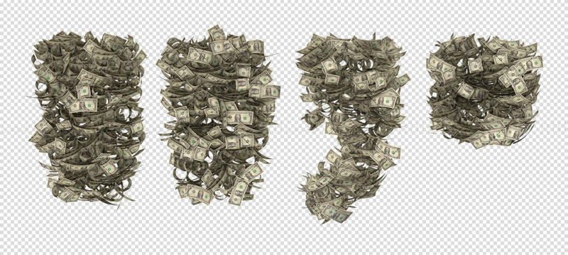 Пари в брой USD долар азбуки букви прозрачен png