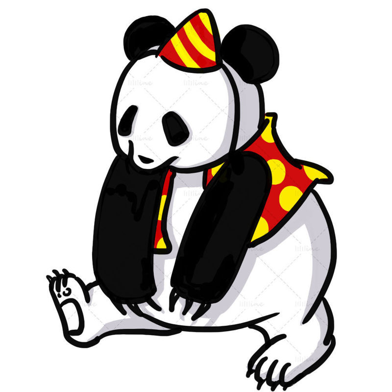 cute funny cartoon panda illustration