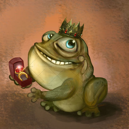 Frog  Marry me illustration