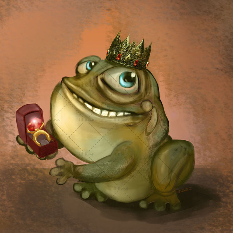 Frog  Marry me illustration