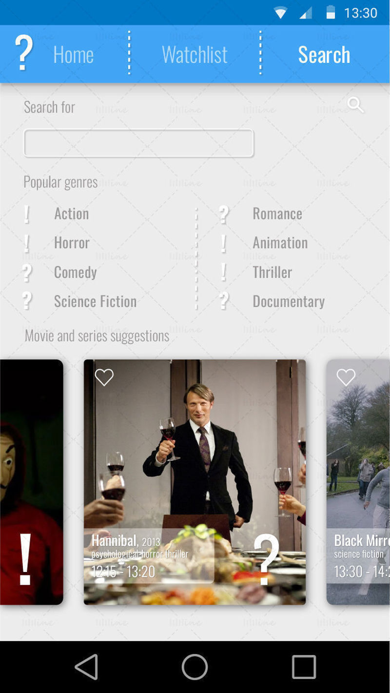 Tv schedule concept app UI UX