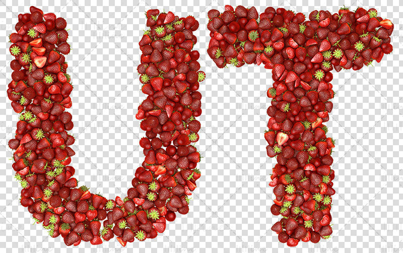 Store bokstaver fylt med fruktjordbær png