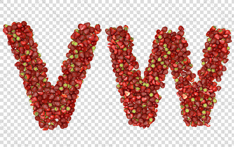 Alphabets capitales remplis de fraises aux fruits png