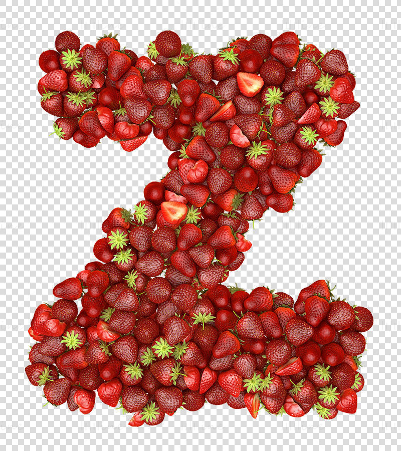 Meyve çilek png ile dolu küçük harf alfabe