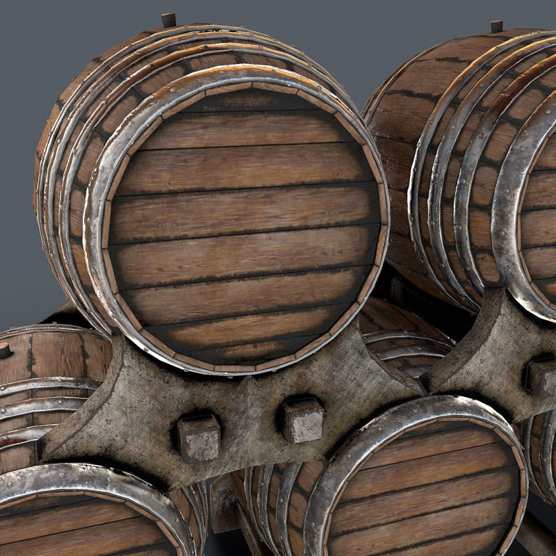 Old wine barrells 3d model