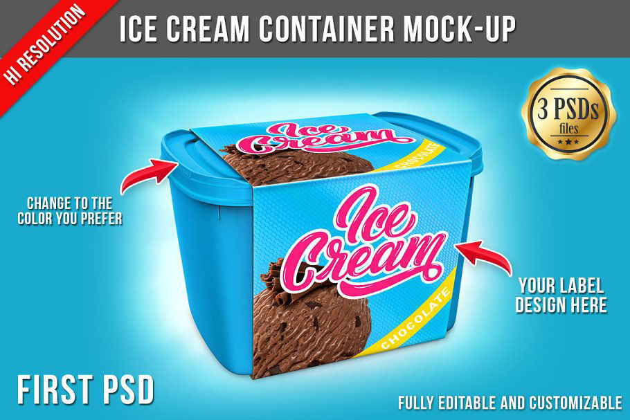 Ice Cream Box Container Mock Up