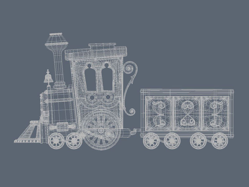 Cartoon Train 3d model