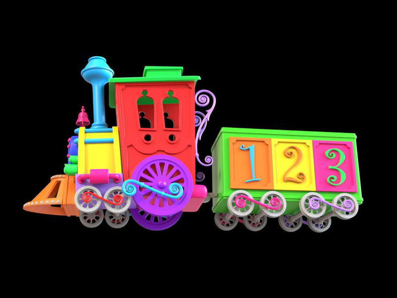 Cartoon Train 3d model