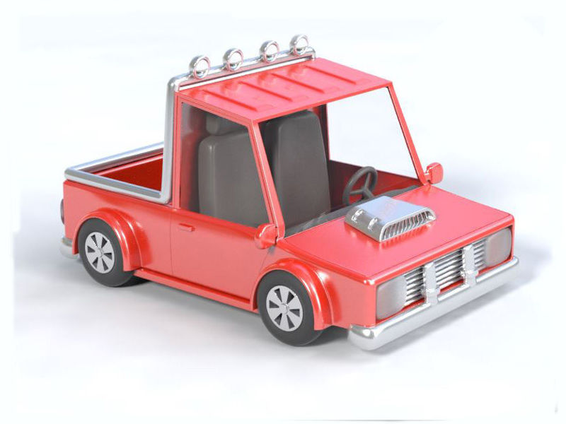 cartoon pick-up truck 3D model