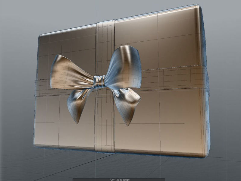 Gift box ribbon 3D Model