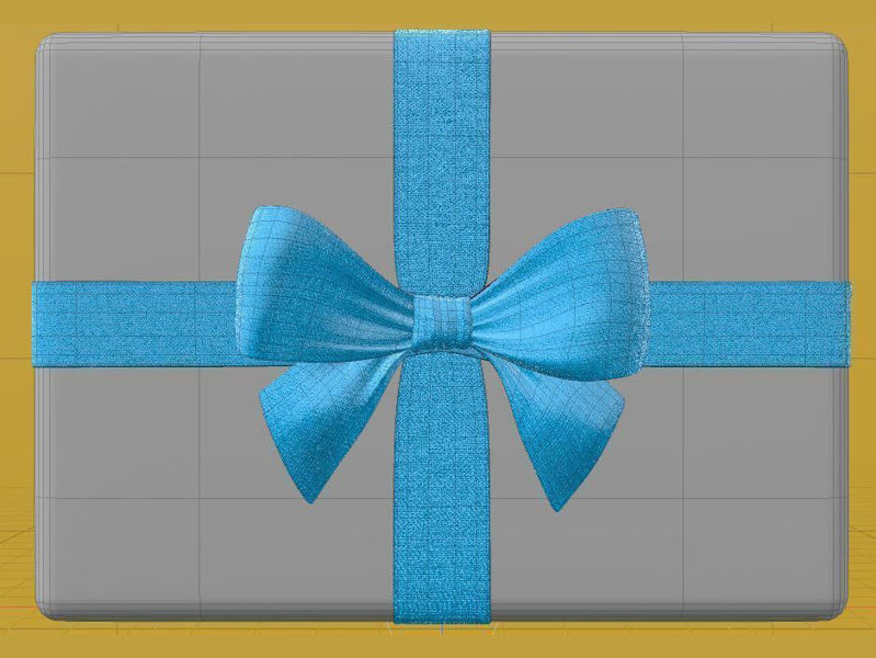 Gift box ribbon 3D Model